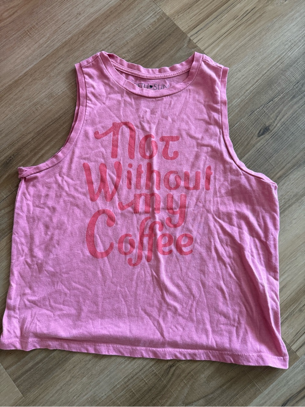 Pink Graphic Tank Top - “Not Without My Coffee"